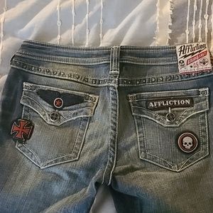 AFFLICTION - WOMENS BLACK PREMIUM JADE PATRIOT FL